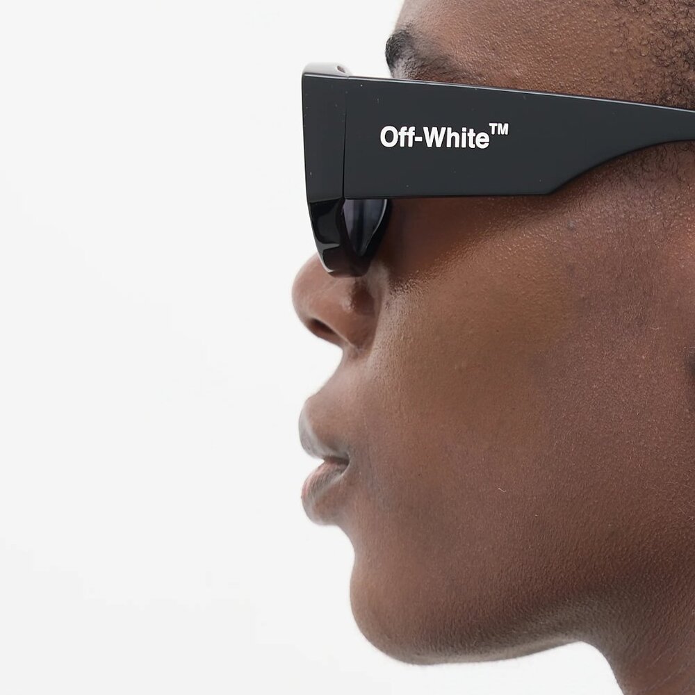Off-White Men Sunglasses Black Grey Cat Eye OERI041 JOAN 1007 NEW AUTHENTIC - Picture 13 of 15